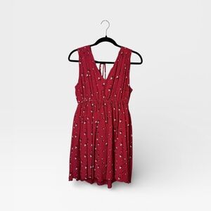 Madewell Cherry Red Mini Floral Dress